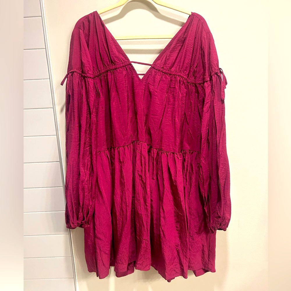NWT Eloquii Grape Long Sleeve Shirt/Dress